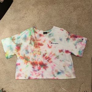 Champions tie die crop top